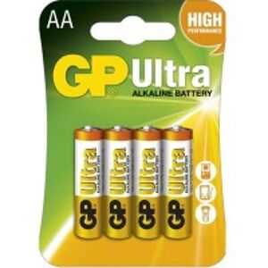 Alkalická baterie GP Ultra LR6 (AA), 4 ks v blistru