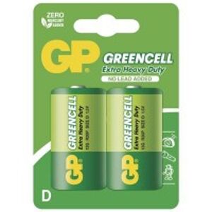 Zinkochloridová baterie GP Greencell R20 (D), 2 ks v blistru